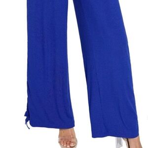 Popilush Wide Leg Women’s Jumpsuit Pants in Royal Blue- Drawstring bottom NWOT